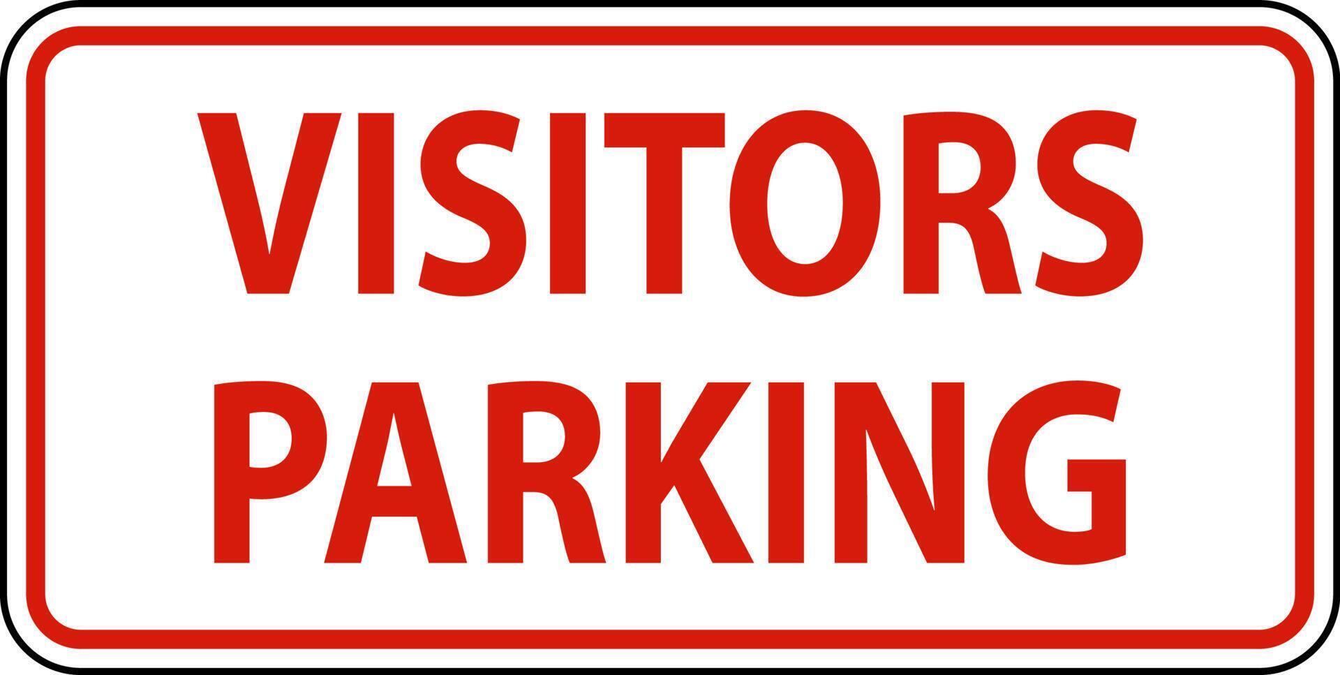 Visitors Parking Sign On White Background vector