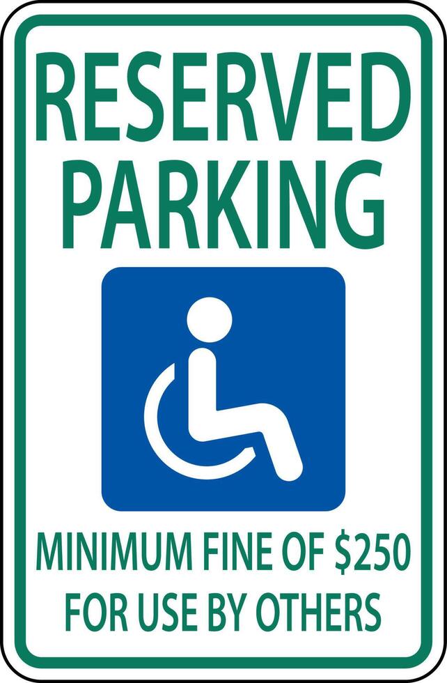 Accessible Parking Sign On White Background vector