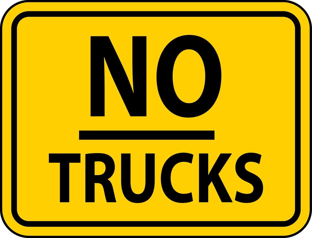 No Trucks Sign On White Background vector