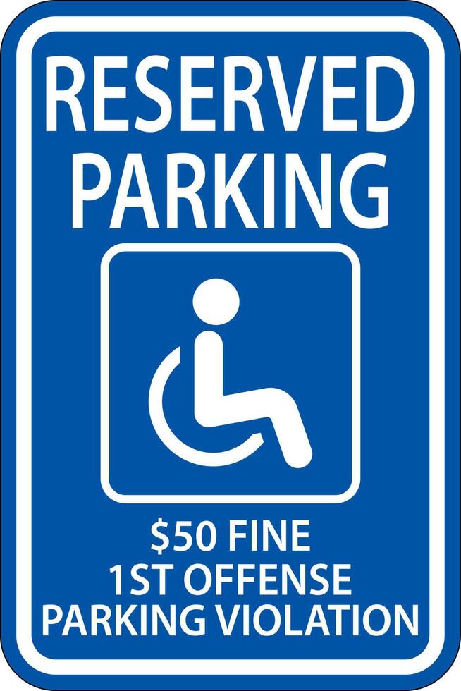 Accessible Parking Sign On White Background vector