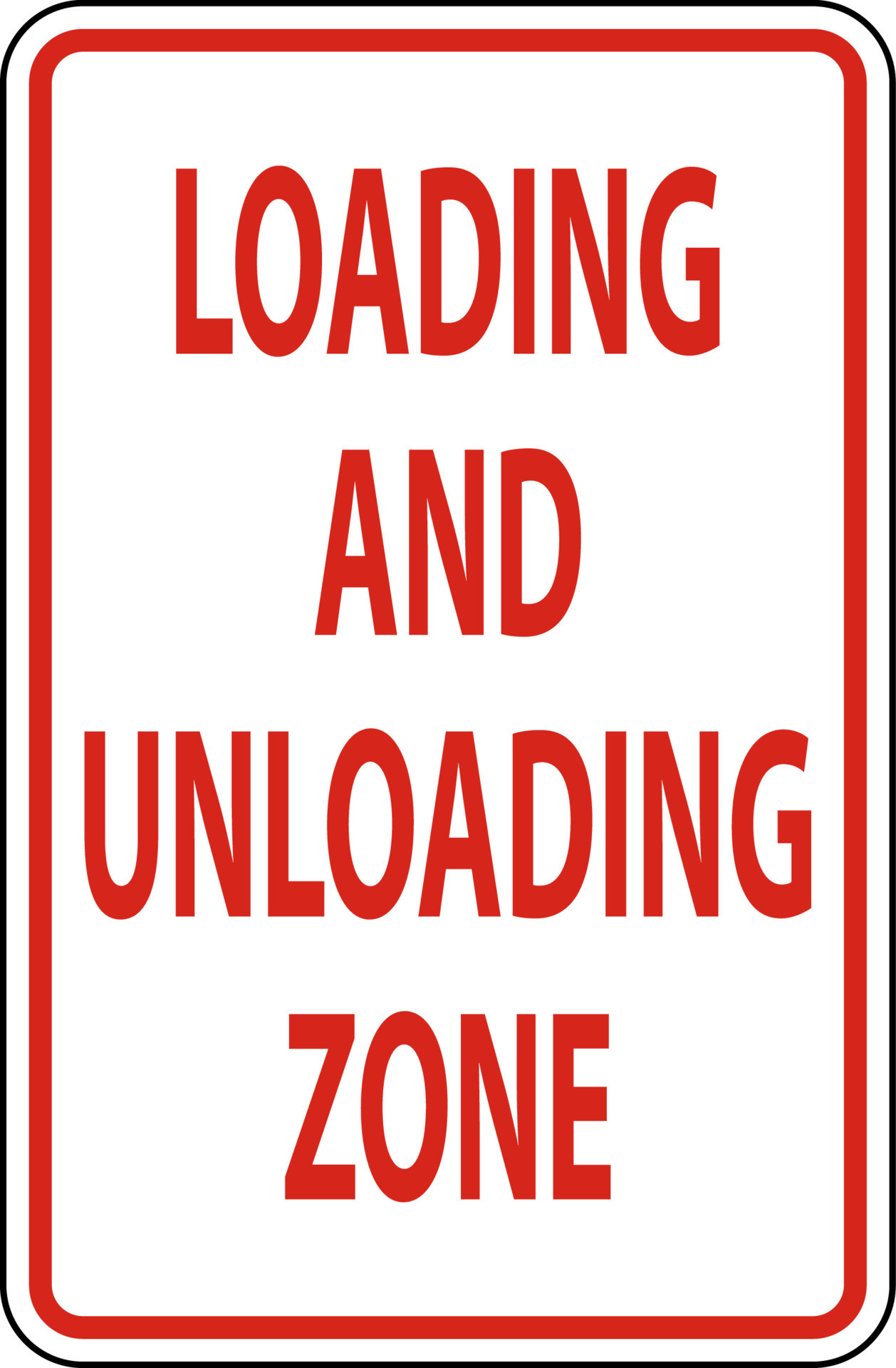 Loading and Unloading Zone Sign On White Background 7486961 Vector Art ...