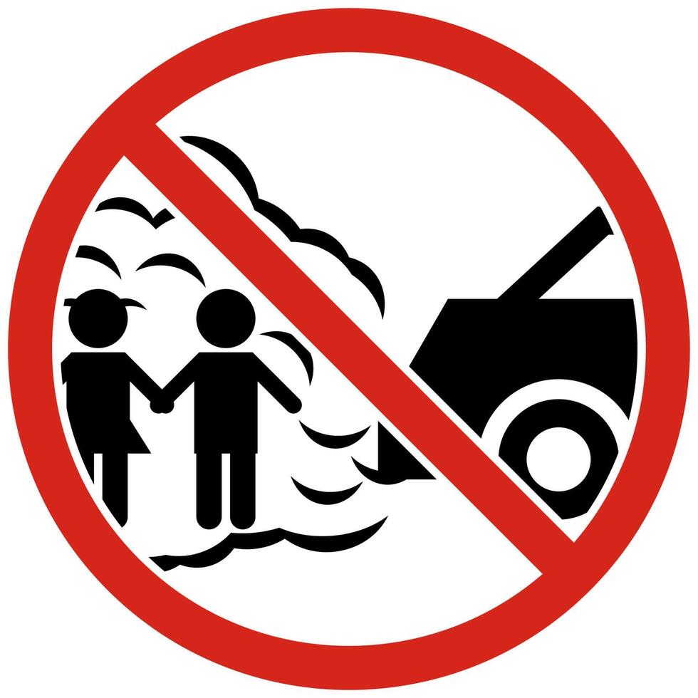 No idling, turn off engine. Prohibition Sign On White Background vector