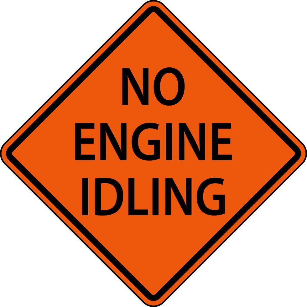 No Engine Idling Sign On White Background vector