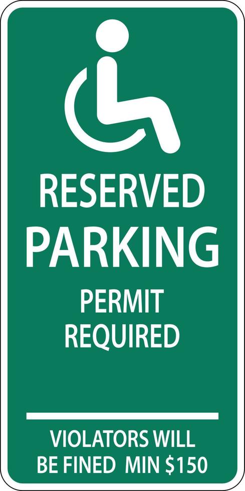 Handicap Parking Sign On White Background vector