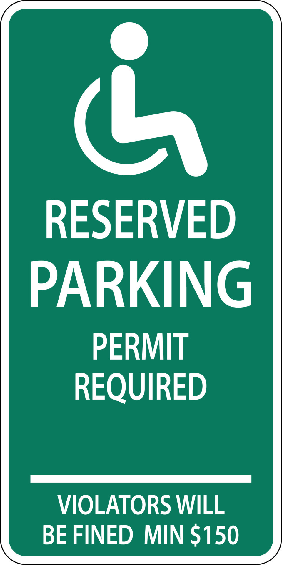 Disabled parking Permit required Safety sign 