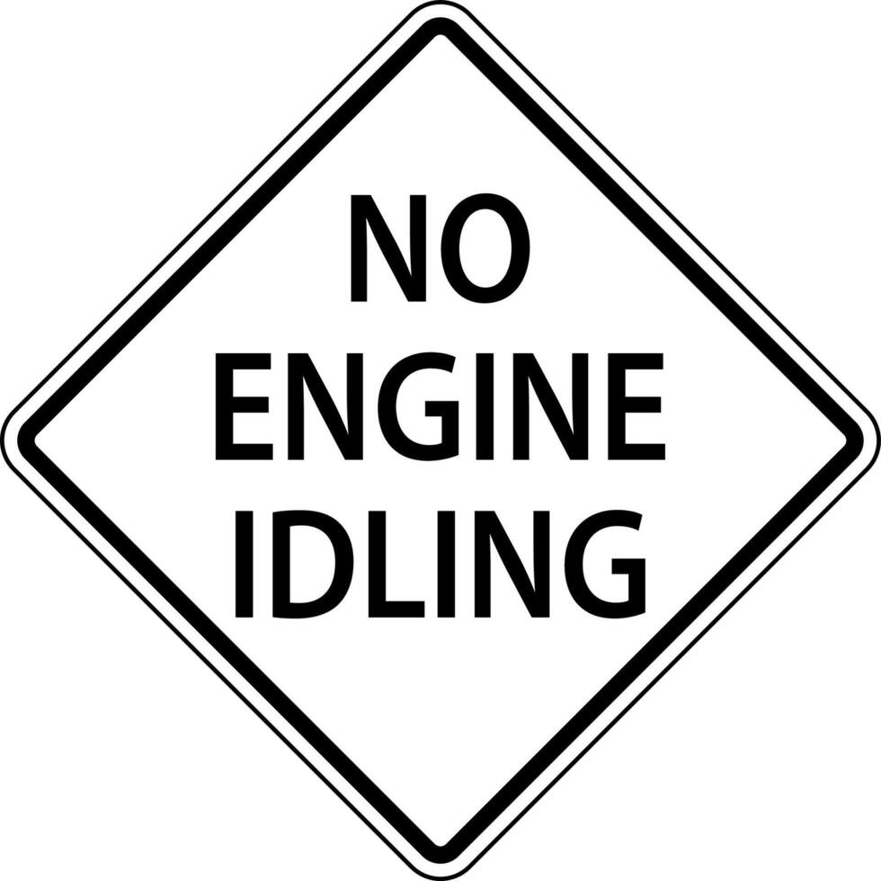 No Engine Idling Sign On White Background vector