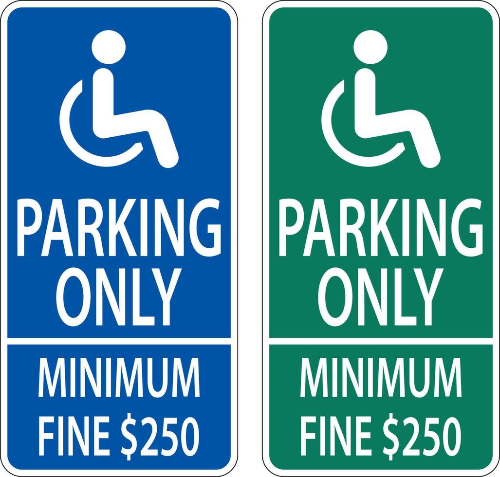 Accessible Parking Sign On White Background vector