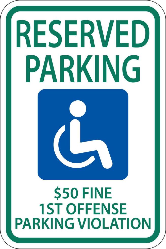 Accessible Parking Sign On White Background vector