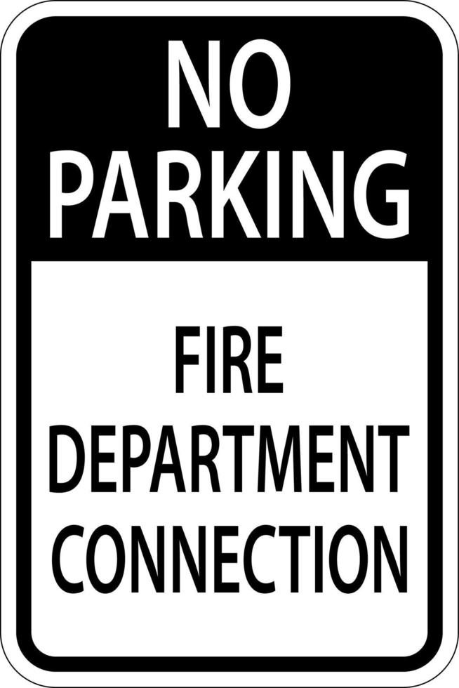no hay estacionamiento, señal de conexión del departamento de bomberos en fondo blanco vector