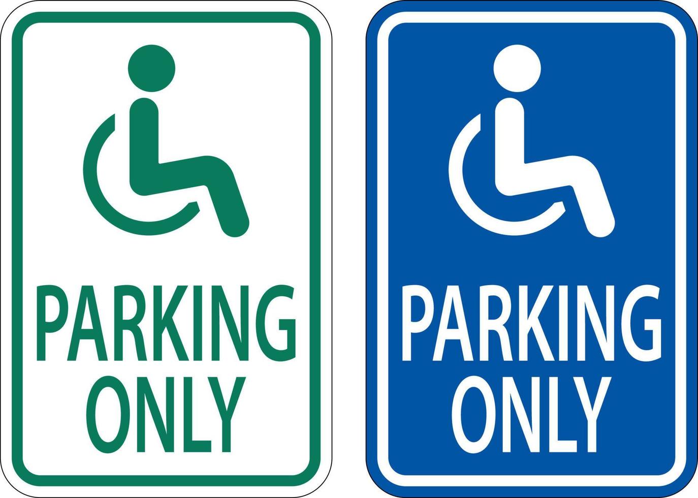 Accessible Parking Sign On White Background vector