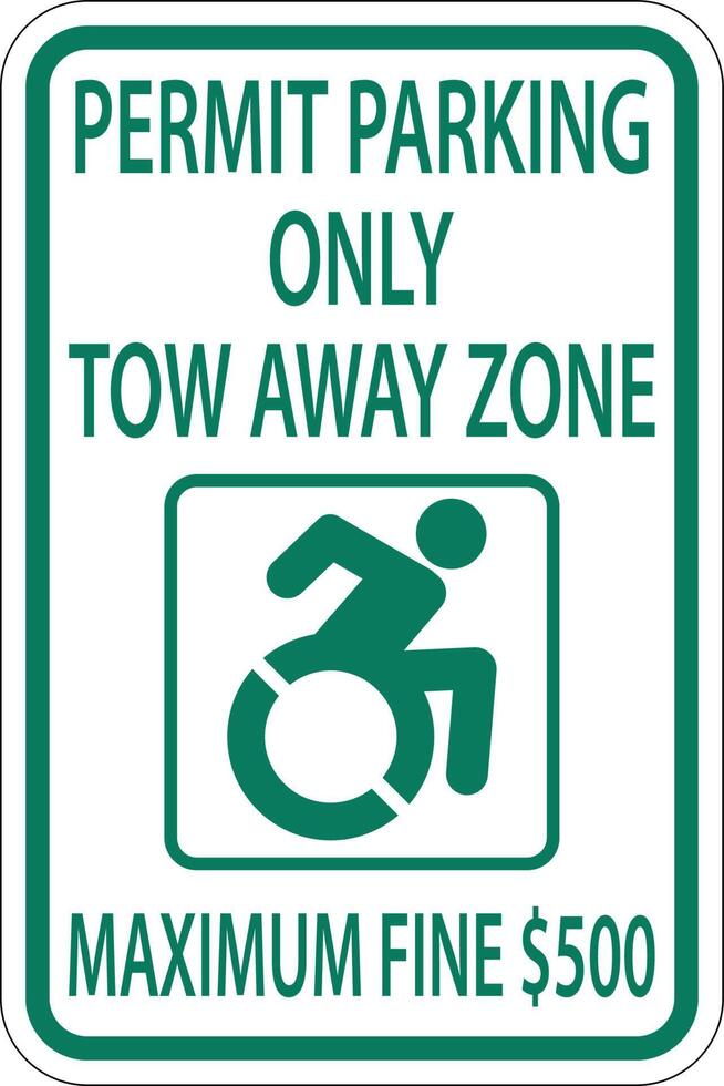 Accessible Parking Sign On White Background vector