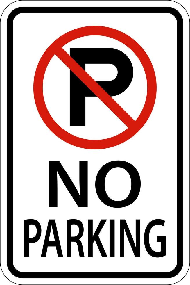 No Parking Sign On White Background vector