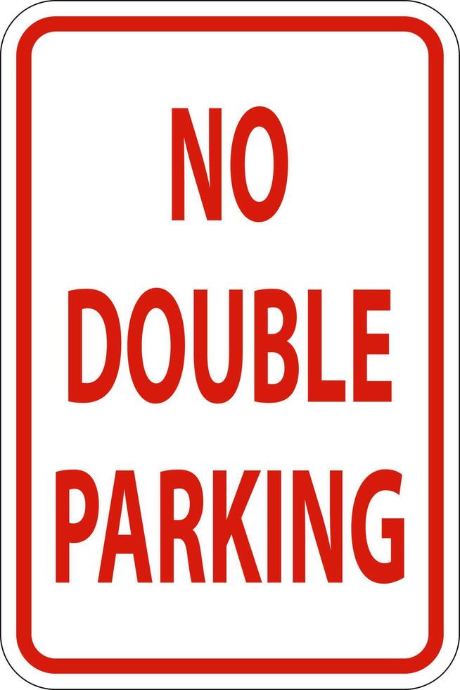 No Double Parking Sign On White Background vector