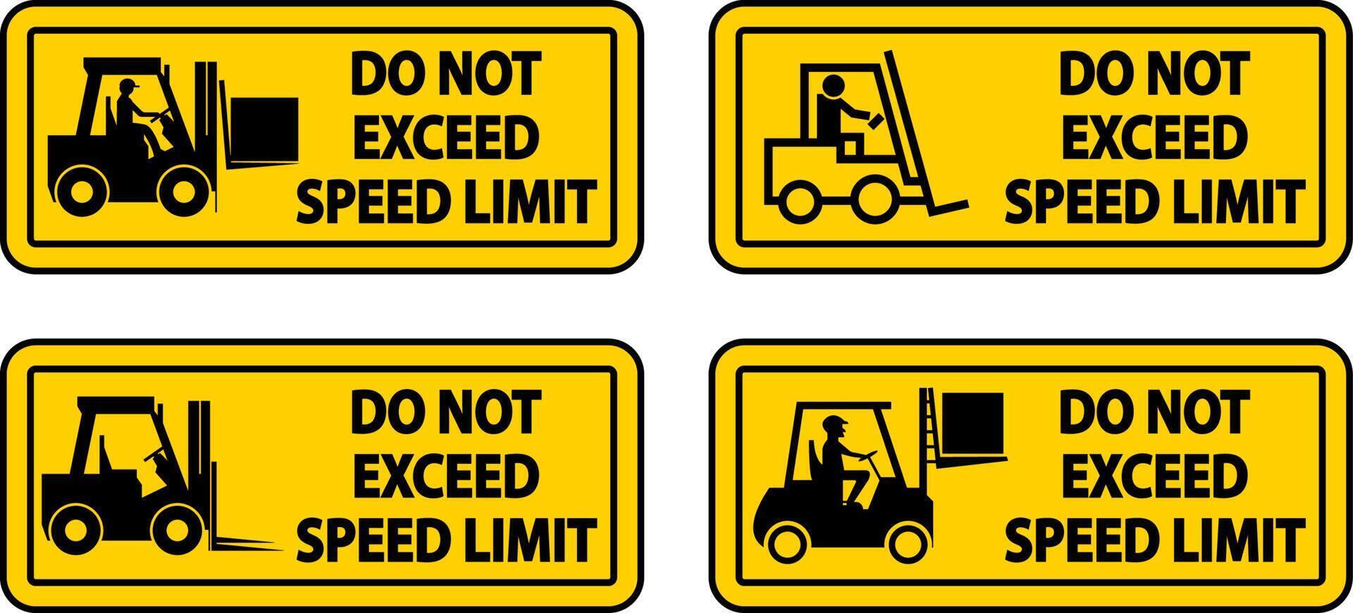 Do Not Exceed Speed Limit Label Sign On White Background vector