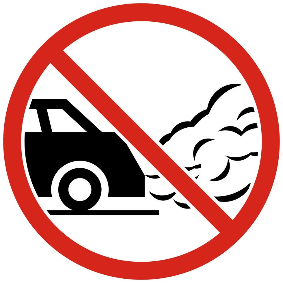 No idling, turn off engine. Prohibition Sign On White Background vector