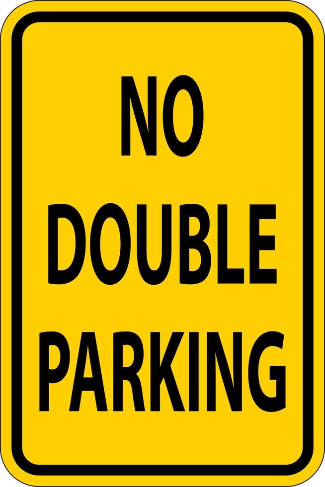 No Double Parking Sign On White Background vector