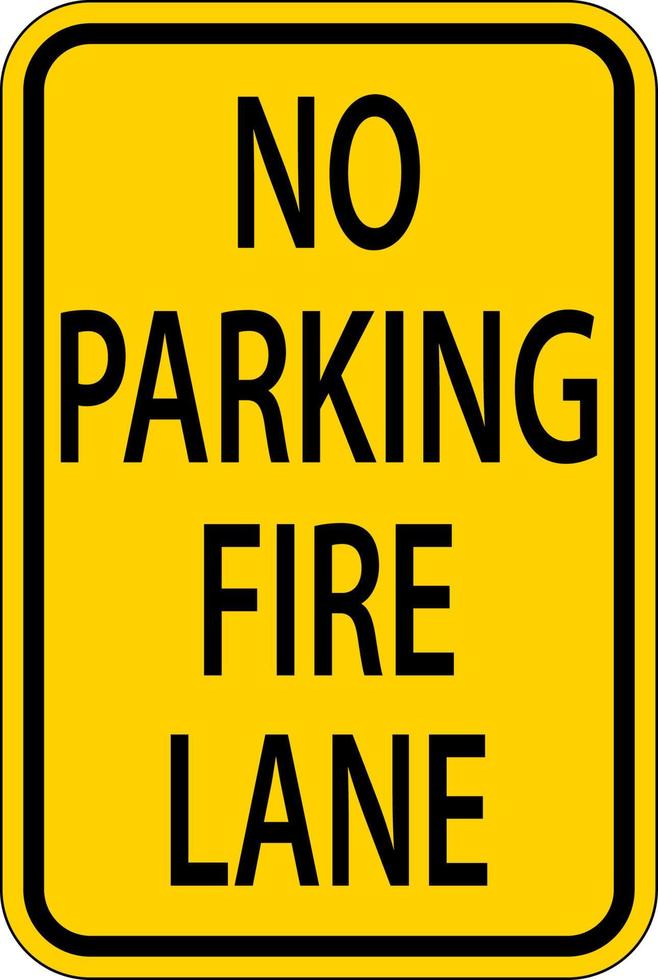 No Parking Fire Lane Sign On White Background vector