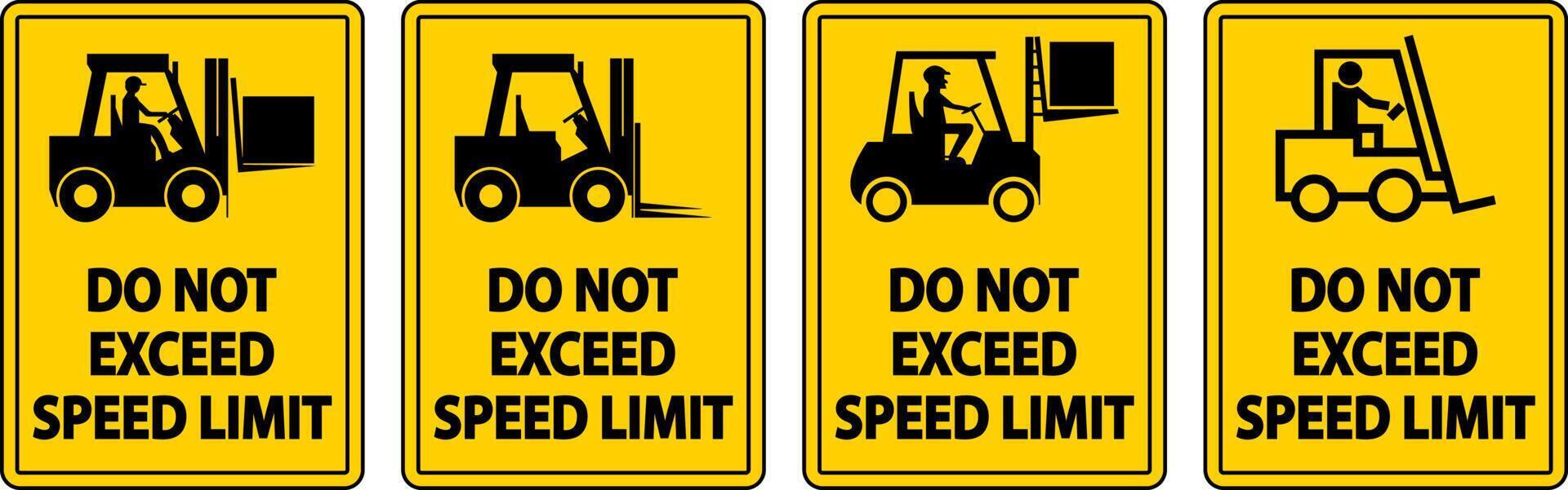 Do Not Exceed Speed Limit Label Sign On White Background vector