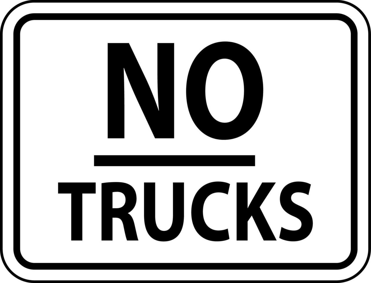 No Trucks Sign On White Background vector