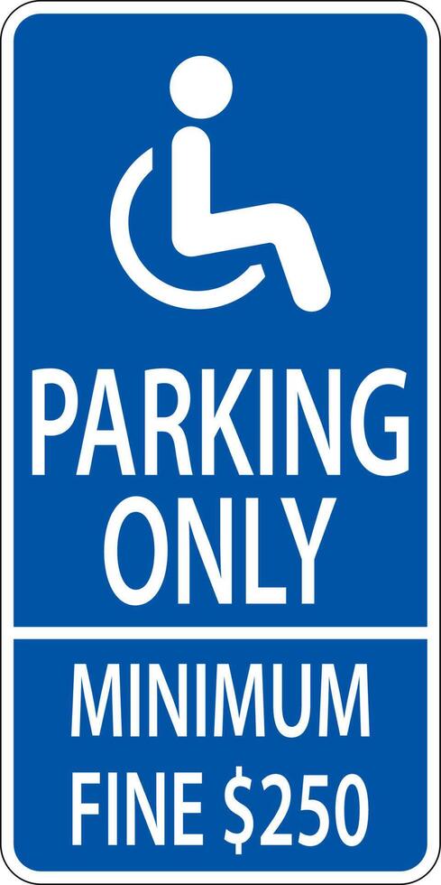 Accessible Parking Sign On White Background vector