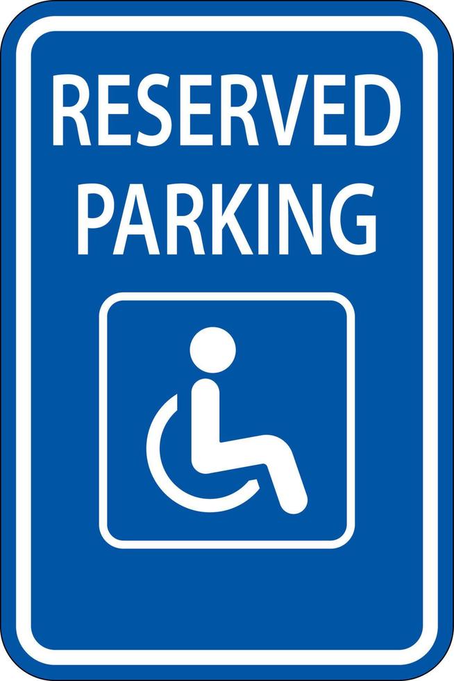 signo de estacionamiento reservado accesible sobre fondo blanco vector
