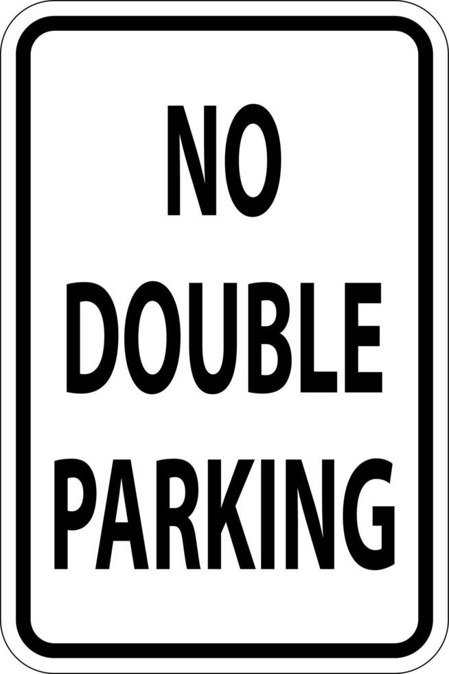 No Double Parking Sign On White Background vector