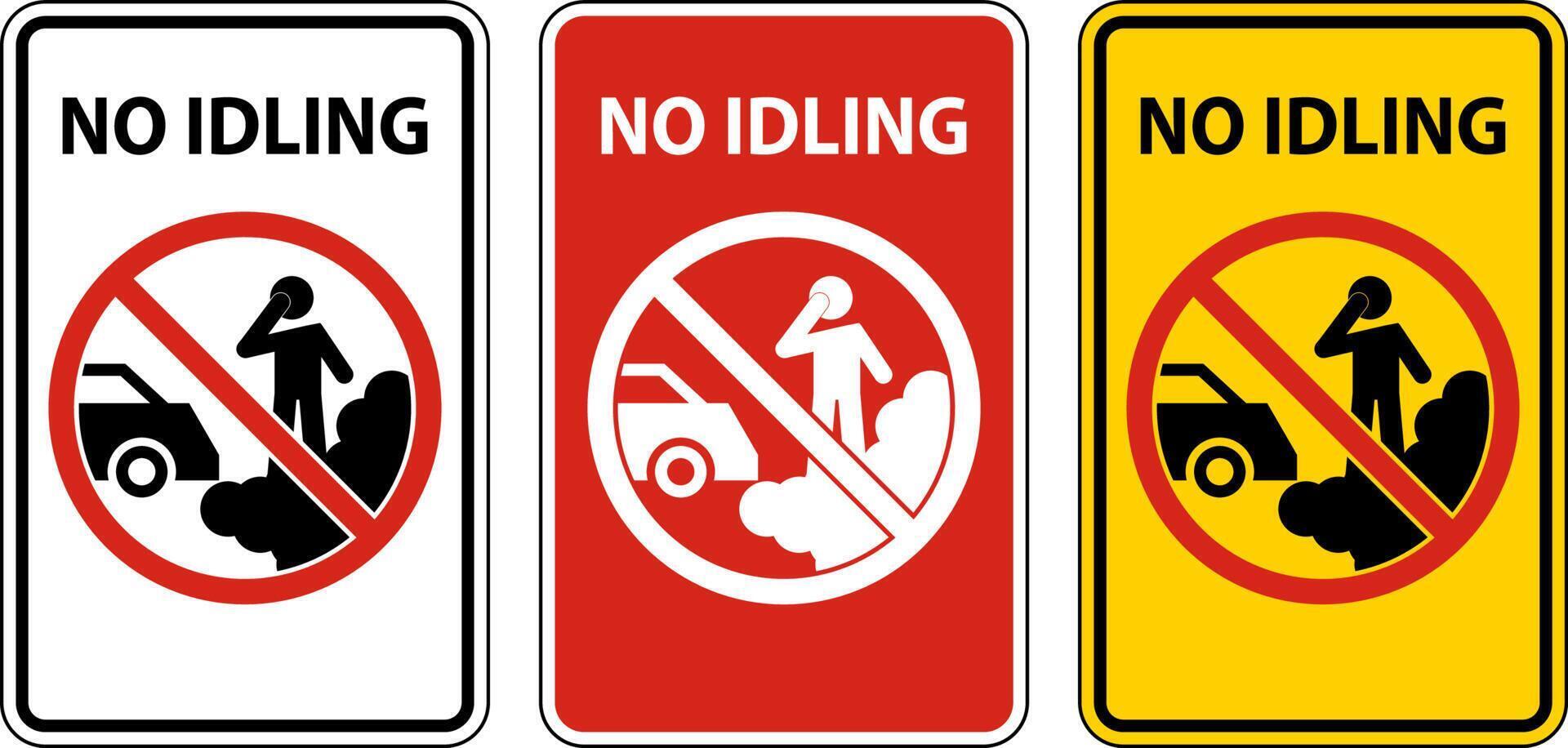 No Idling Sign On White Background 7487272 Vector Art at Vecteezy