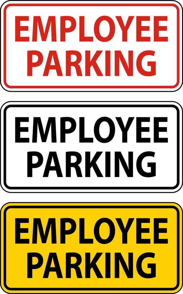 Employee Parking Sign On White Background vector