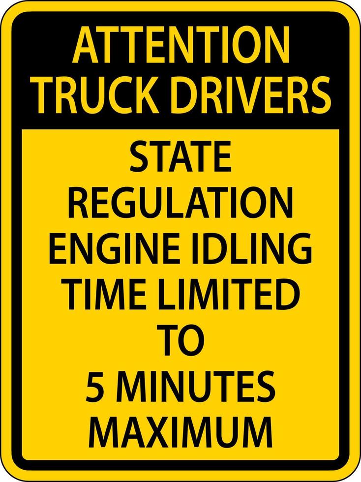 camioneros tiempo de inactividad 5 minutos firmar sobre fondo blanco vector