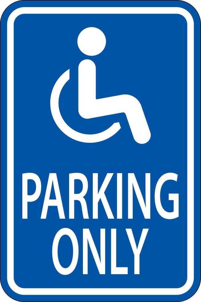 Accessible Parking Sign On White Background vector
