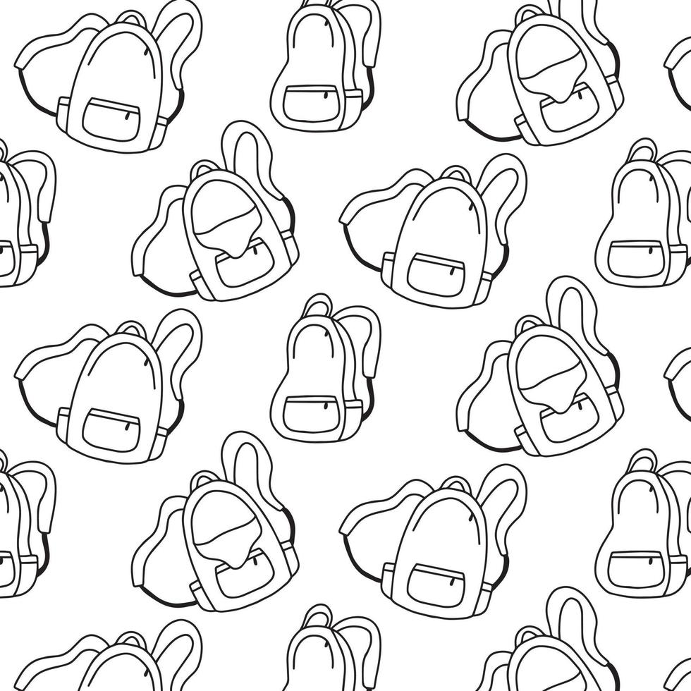 Hand-drawn pattern with Backpacks .School pattern. Children's pattern with a school bag.Doodle style. vector