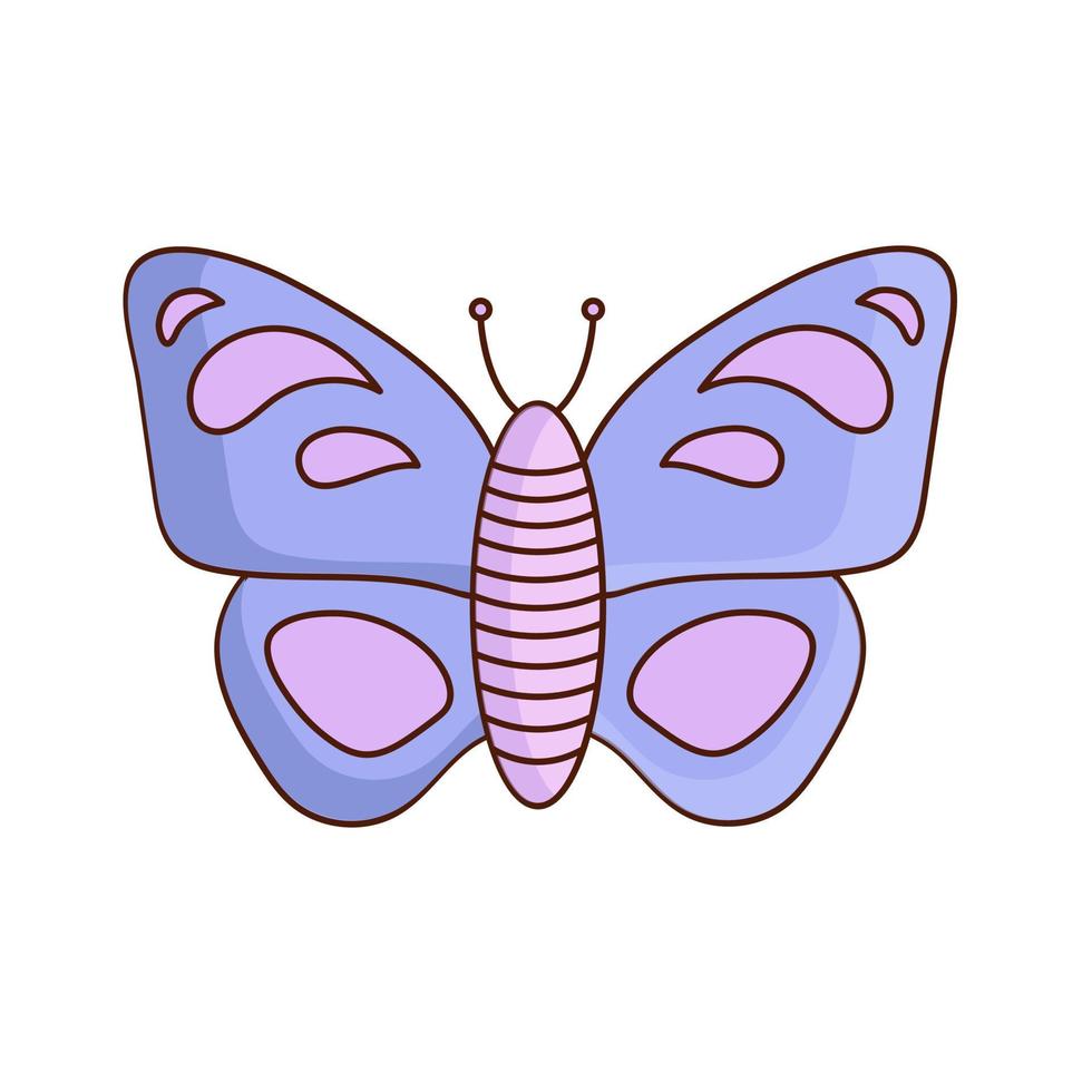 Drawing of a butterfly. Vector flat illustration. Icon, sticker.