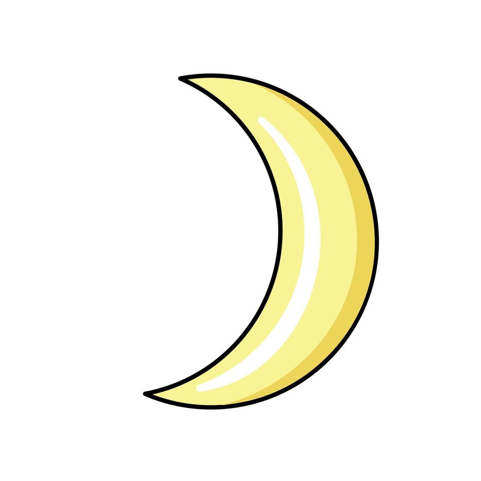 Flat Moon Icon. Night symbol. Vector illustration isolated.