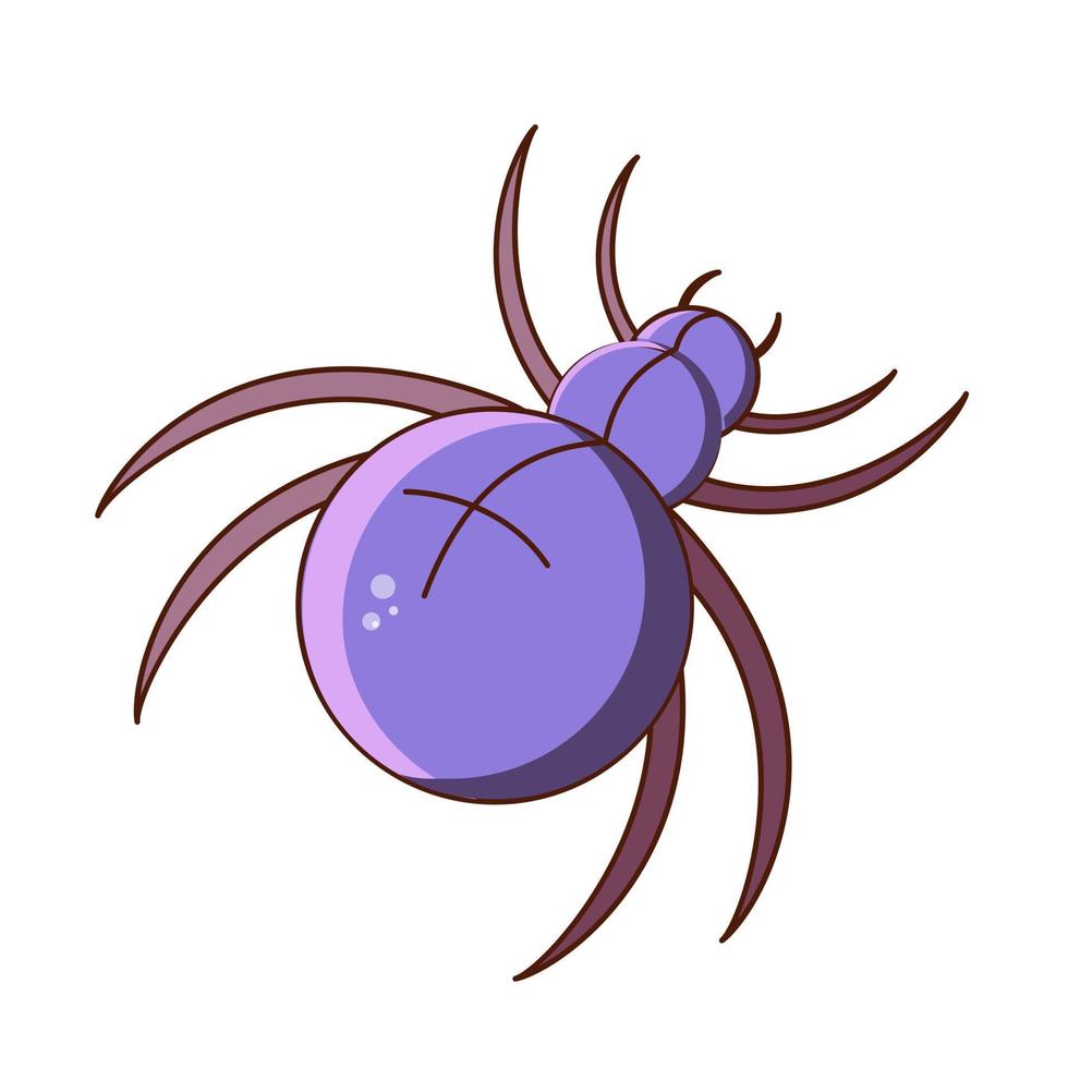 dibujo de una araña. ilustración plana vectorial. icono, pegatina. ilustración de dibujos animados vector