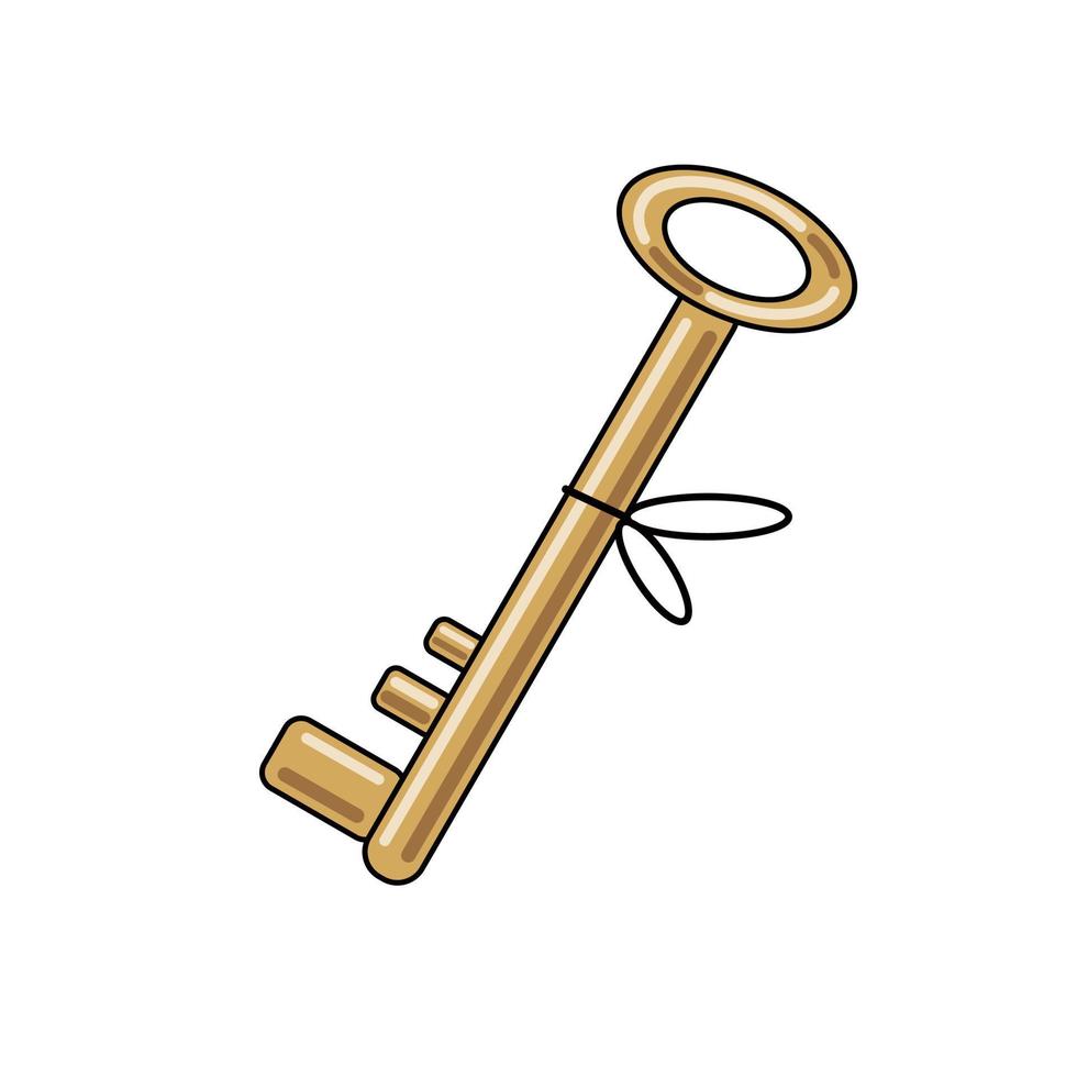 Door key vector icon. Simple illustration in cartoon style.