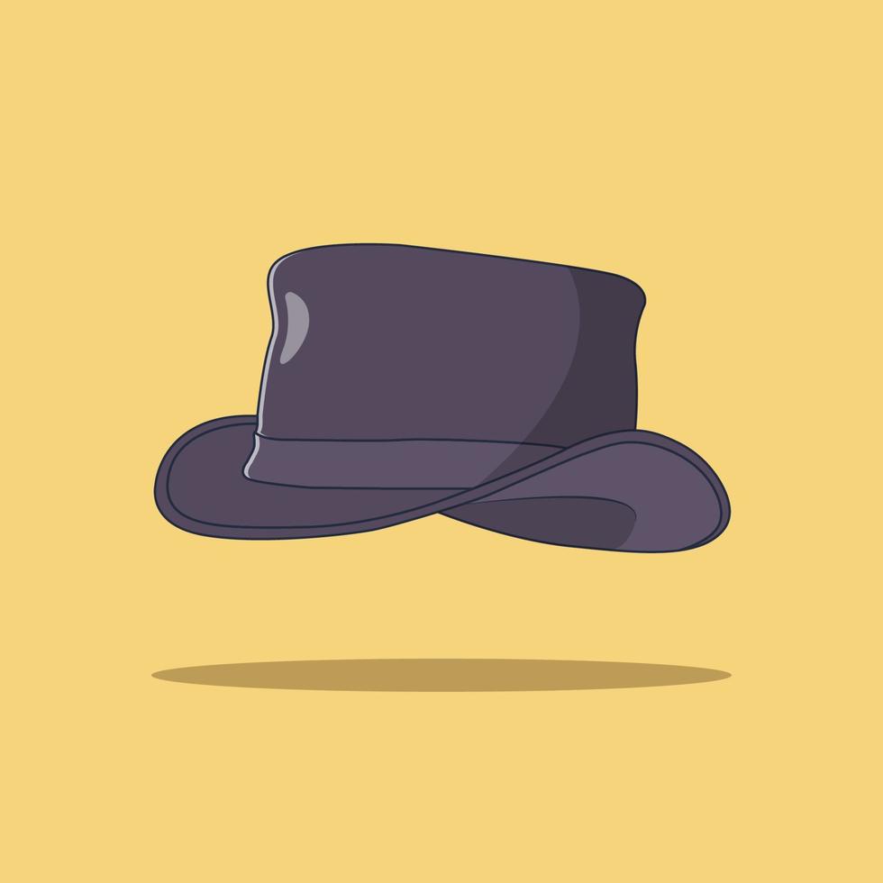 Gentleman Hat Vector Icon Illustration. Accessories Vector. Flat Cartoon Style Suitable for Web Landing Page, Banner, Flyer, Sticker, Wallpaper, Background