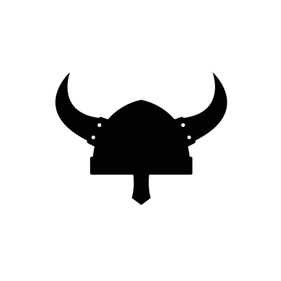 Viking Helmet Silhouette. Black and White Icon Design Element on Isolated White Background vector