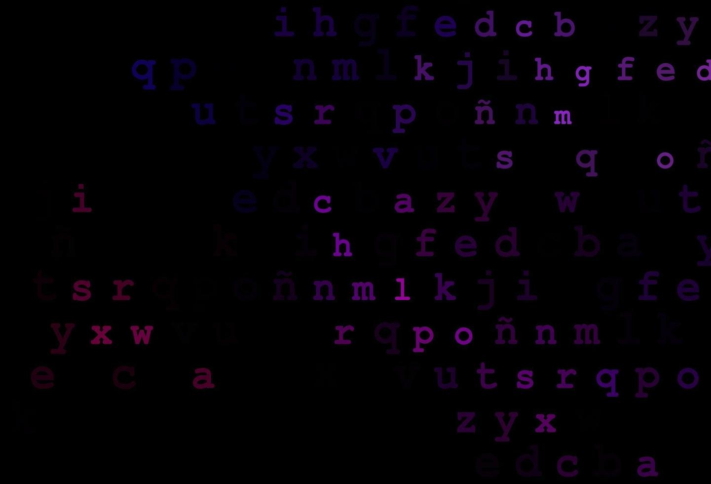 Dark purple vector layout with latin alphabet.