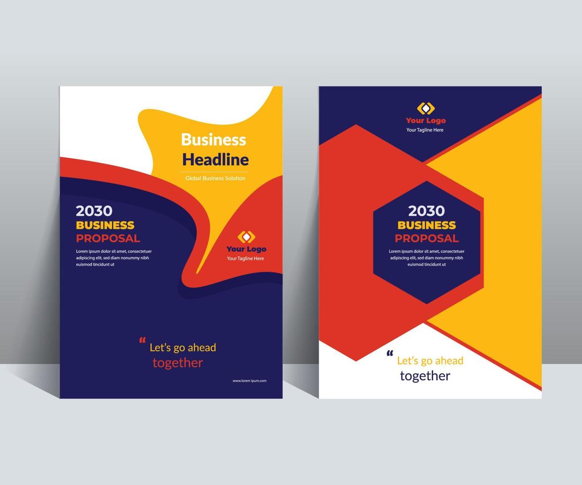 Orange Blue Business Proposal Catalog Cover Design Template vector