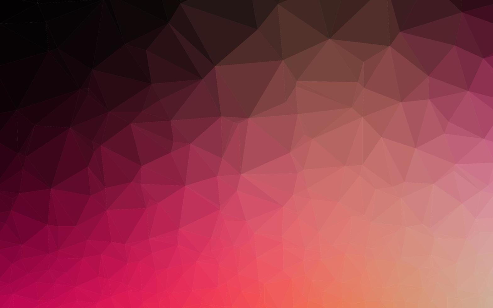 Dark Red, Yellow vector shining triangular background.