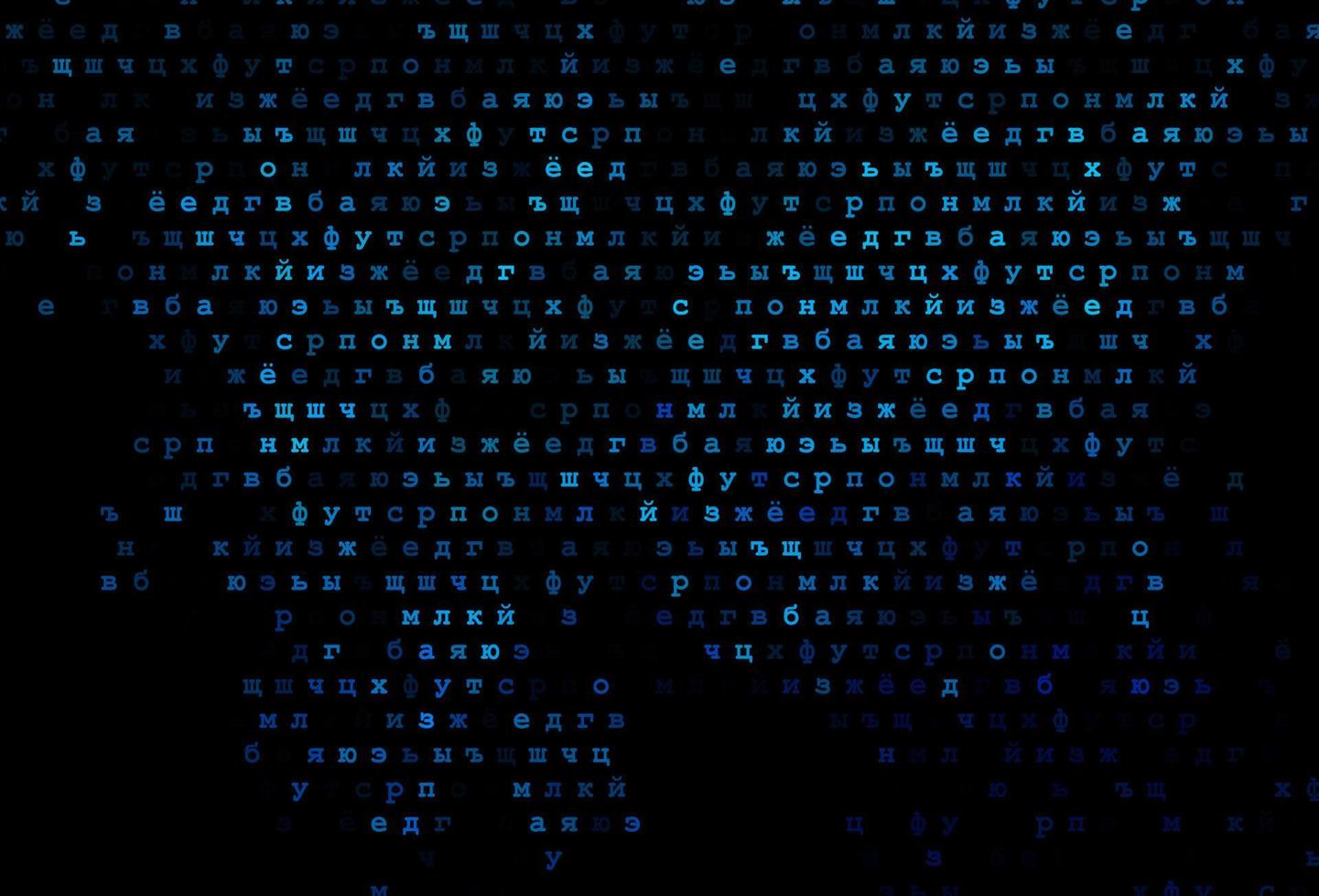 Dark blue vector layout with latin alphabet.