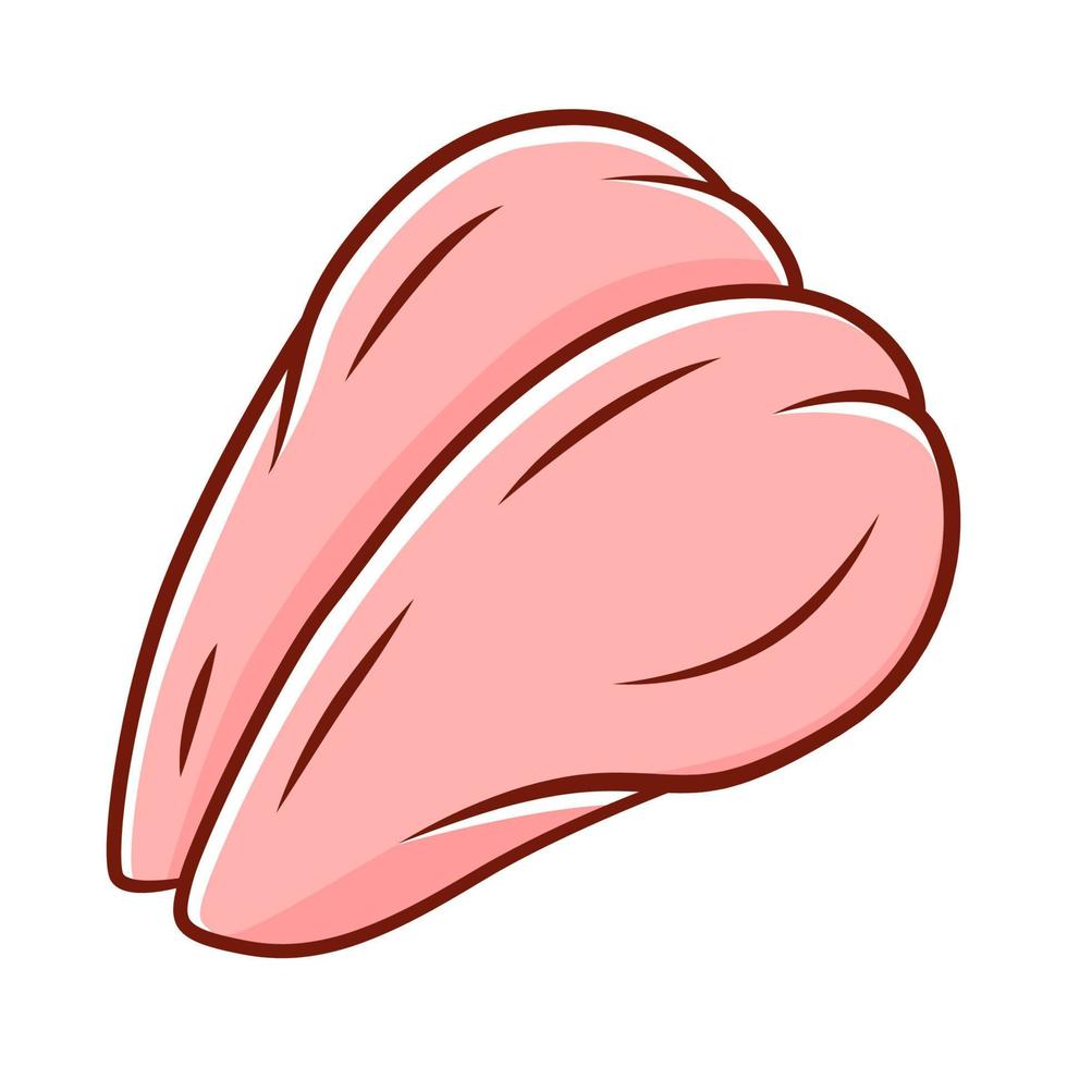 Chicken breast color icon. Butchers meat. Protein source. Meat production and sale. Butchery business. Isolated vector illustration