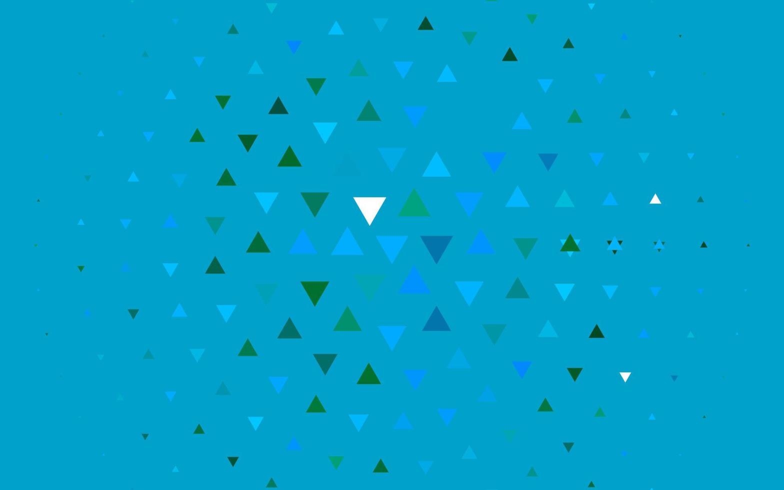 Fondo de vector azul claro, verde con triángulos.