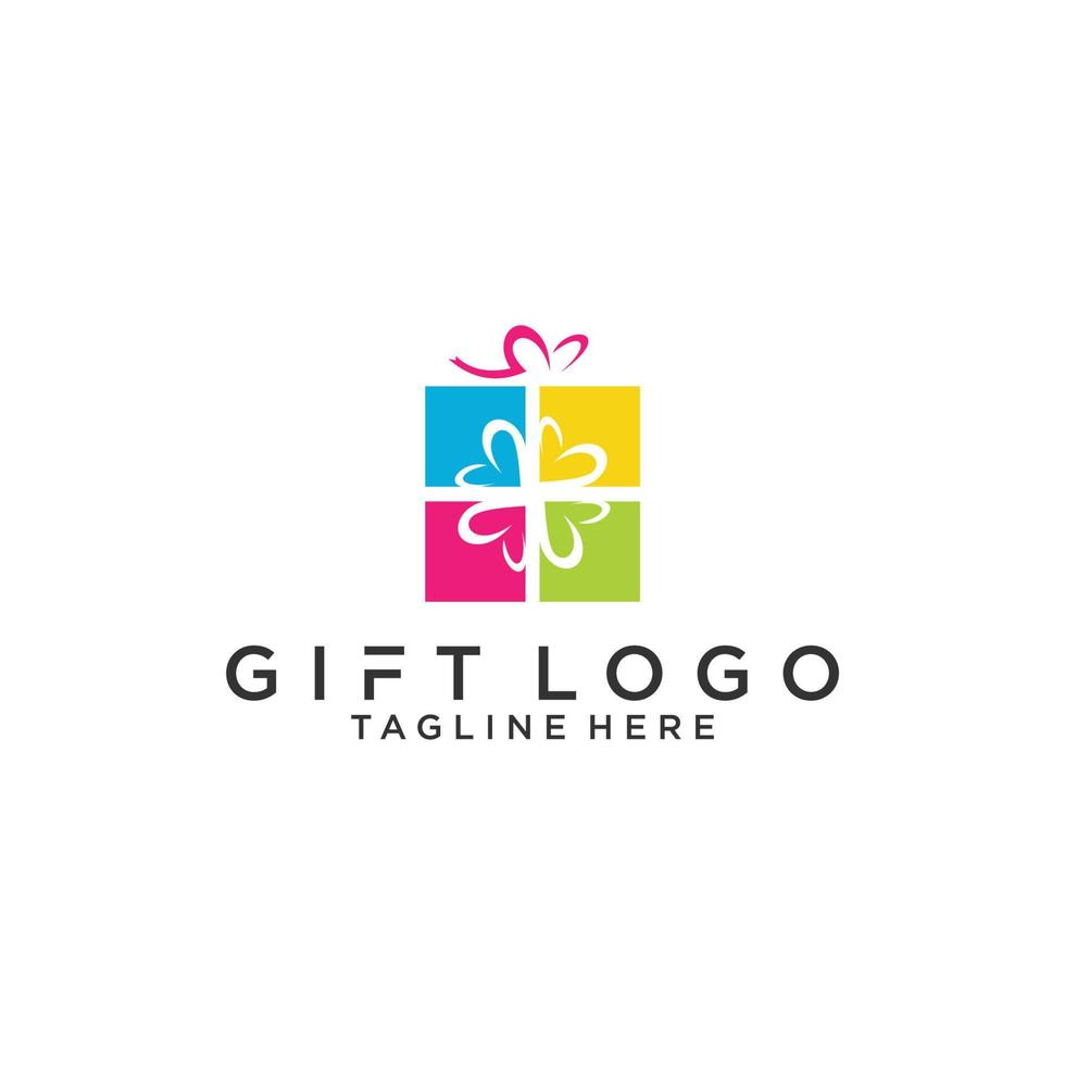 gift logo vector template download modern design