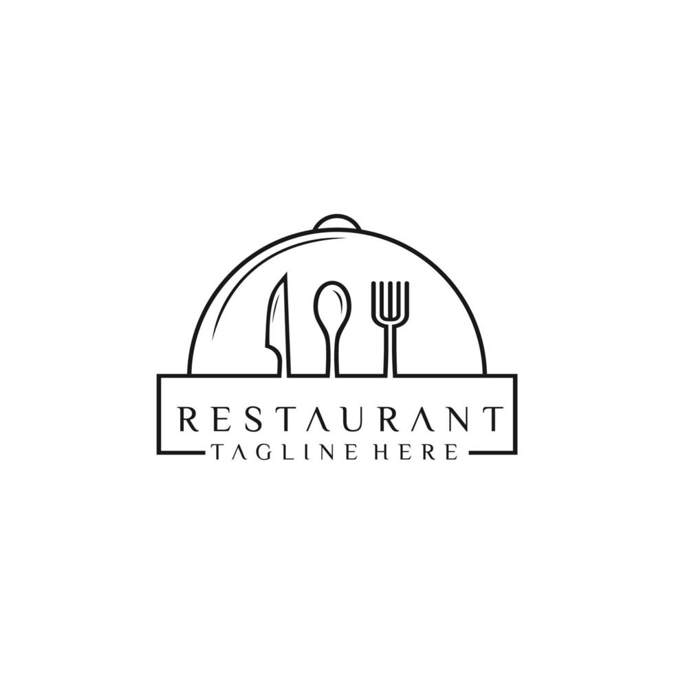 logo de comida con cuchara, tenedor y cuchillo. diseño de logotipo de restaurante vector