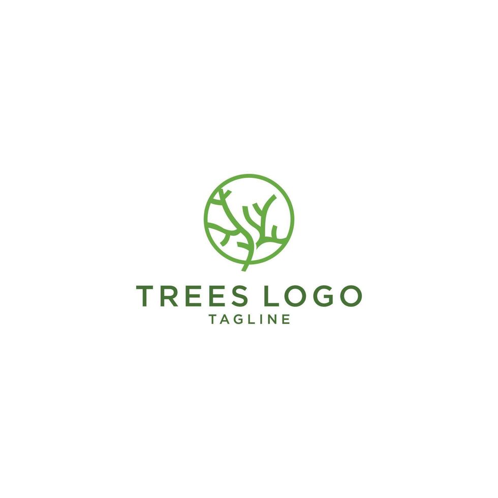 icono de vector de árbol. diseño de logotipo de ilustración de vector de árboles de naturaleza.