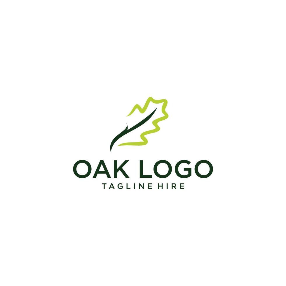 simple oak leaf logo concept for business, farming, ecology and golf company with out line, elegant and minimalist styles vector