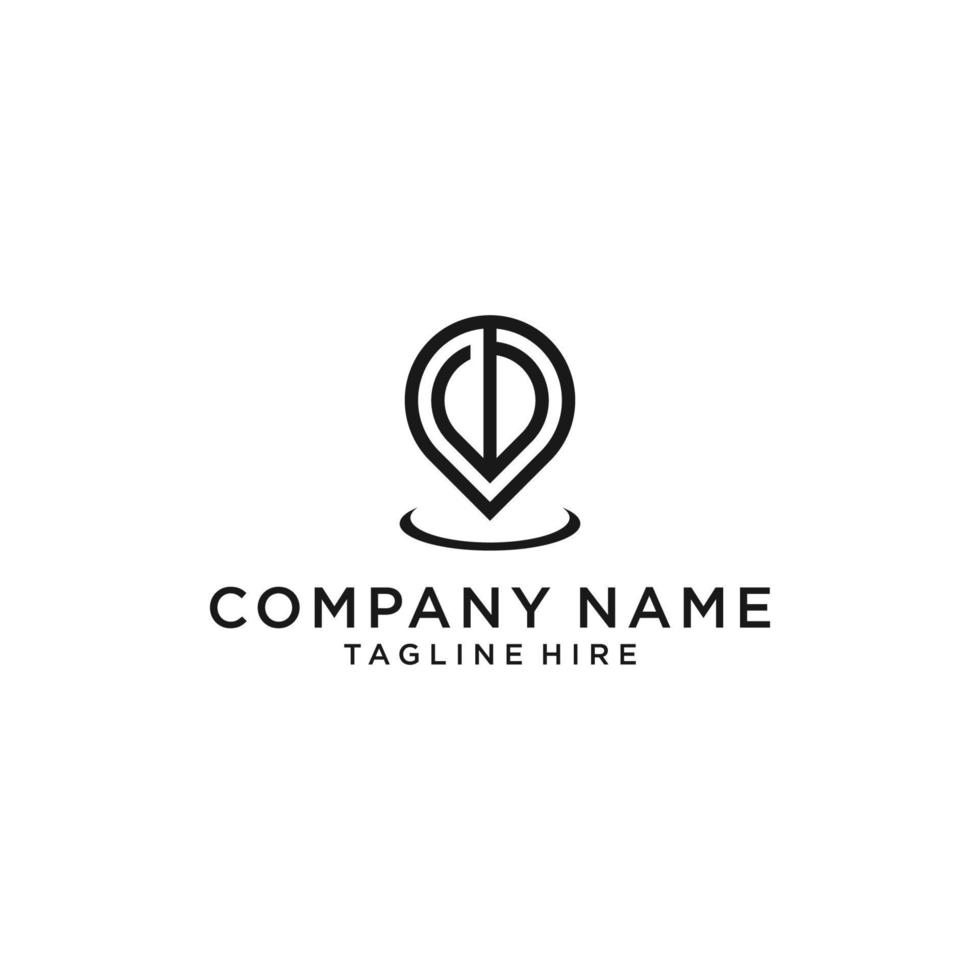 pin logo, location and check mark. vector