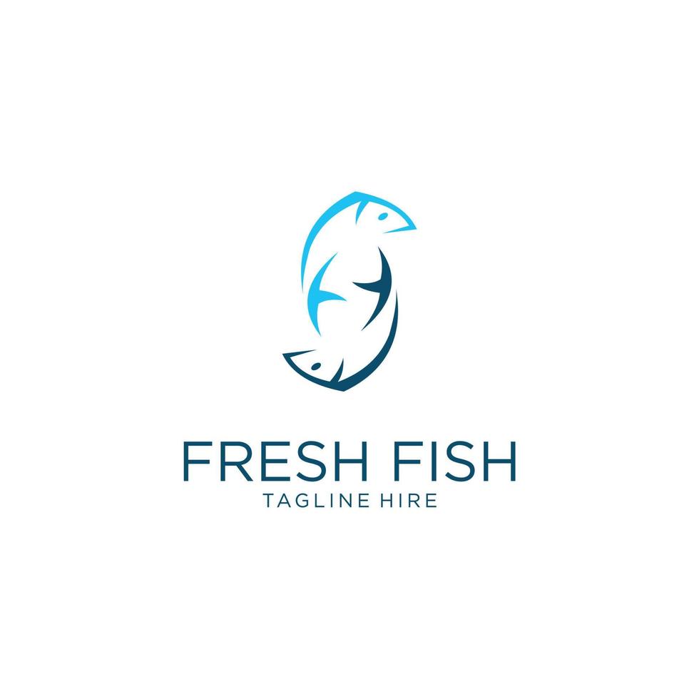 Fish logo icon vector template.