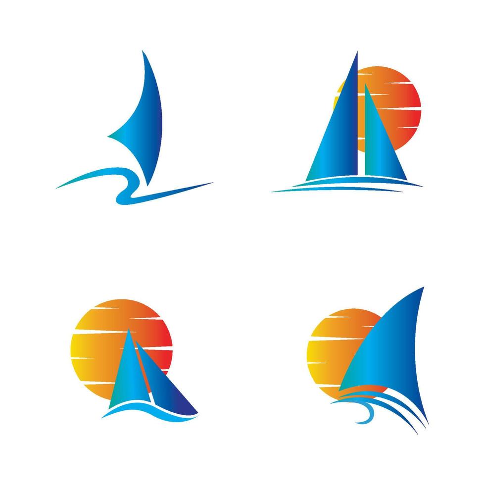 sailing logo vector icon concept illustration design template